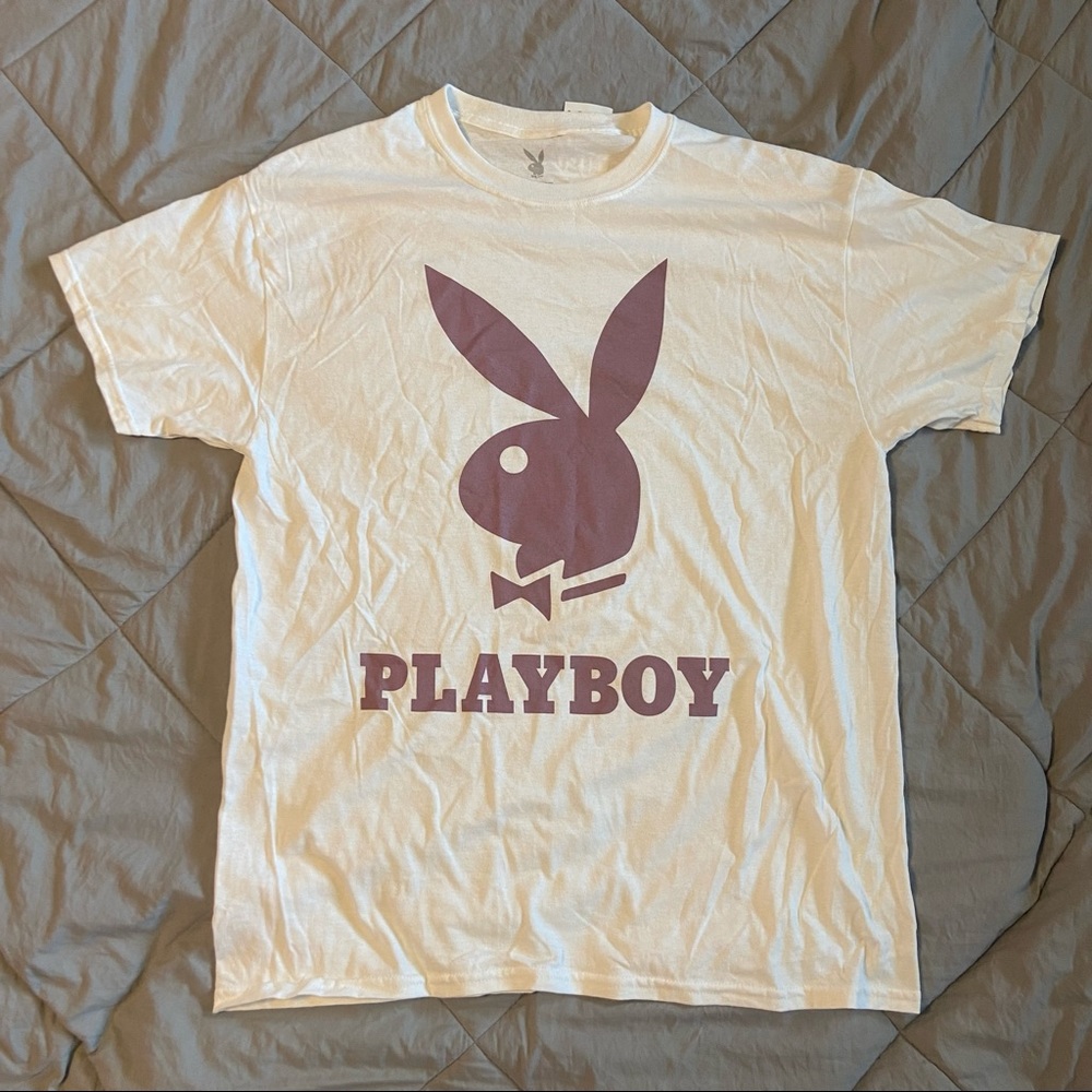 White/Purple Playboy t-shirt Size Large